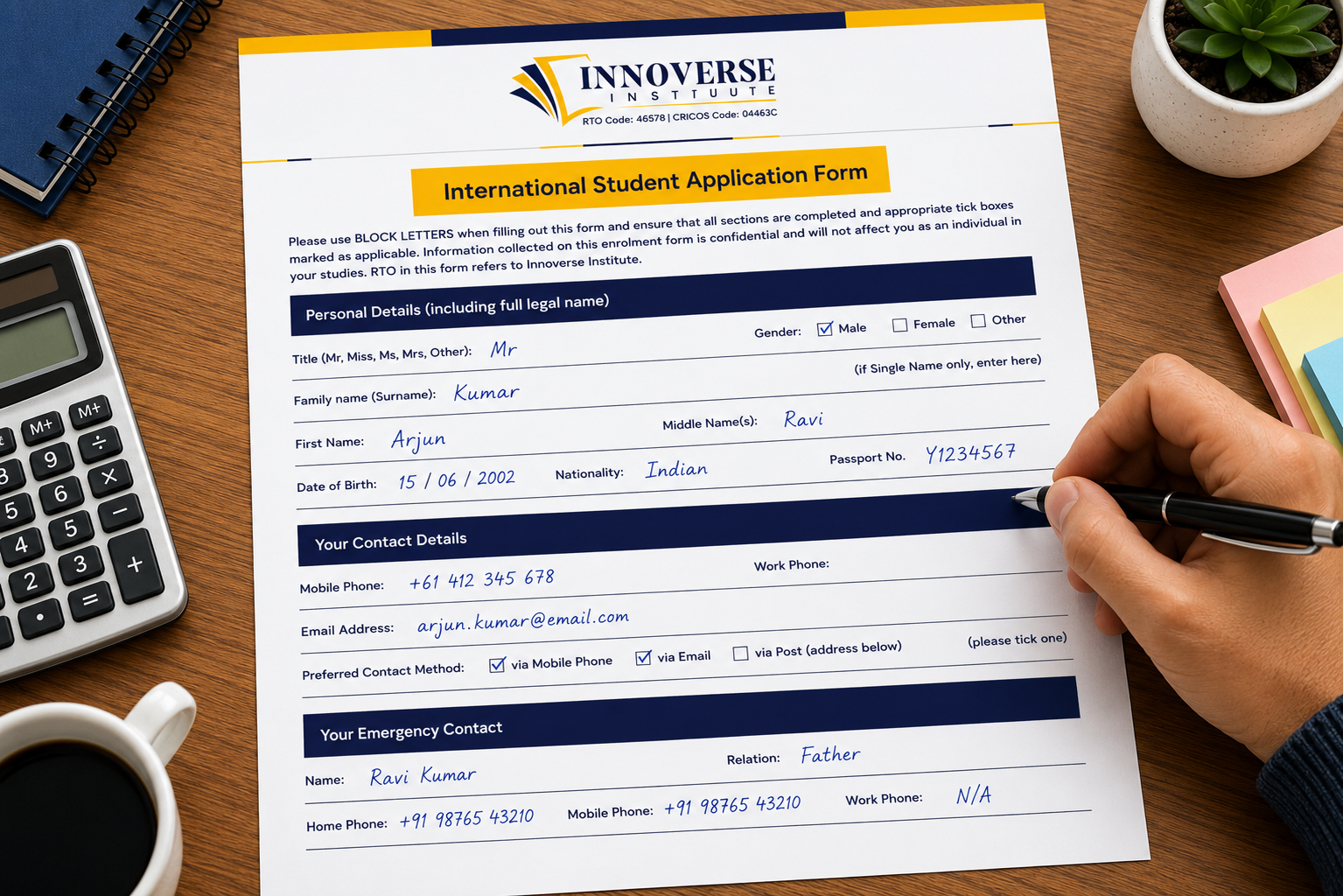 student application
